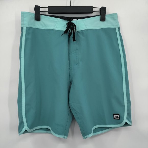 REEF Boardshorts Swim Trunks Men's Green Size 30 - Picture 1 of 9